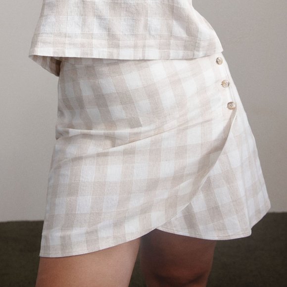 Madewell Linen-Blend Tulip-Hem Mini Skirt: Undyed Edition - Size 8 - NWOT - Picture 2 of 5